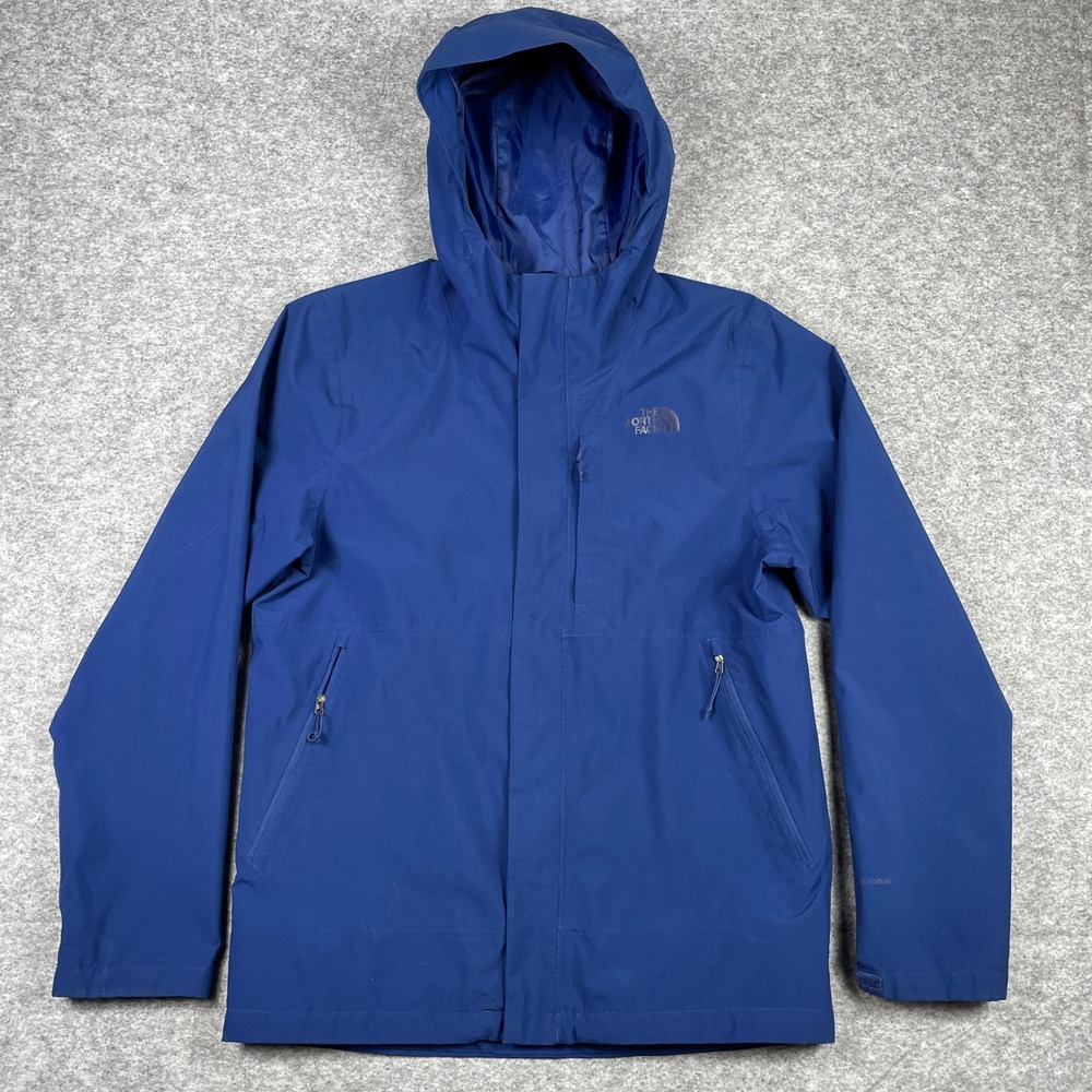 North Face Carto Triclimate Waterproof Shell Jacket Mens M Blue DryVent Hooded